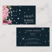 Roze Rozen Diamanten Elegante schoonheidsspecialis Visitekaartje (Voorkant / Achterkant)