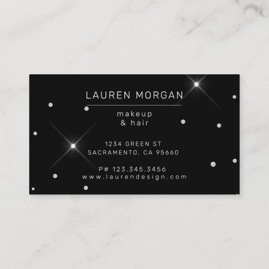 Roze Rozen Diamanten Elegante schoonheidsspecialis Visitekaartje (Achterkant)