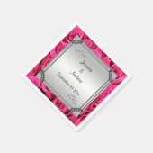 Roze Rozen & Diamanten Trouwringen Servetten (Hoek)