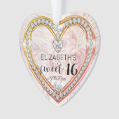 Roze rozen |Diamonds Sweet 16 Keepakes Ornament (voorkant)