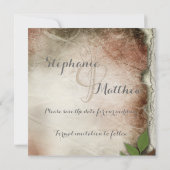  roze rozen die de Datum bewaren Save The Date (Achterkant)