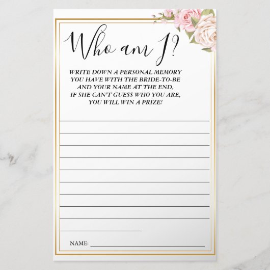 Roze rozen die ik Vrijgezellenfeest game card Flye Flyer (Voorkant)