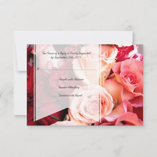  roze rozen die RSVP binden Kaartje (Voorkant)