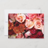  roze rozen die RSVP binden Kaartje (Achterkant)