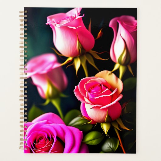 Roze Rozen Digitaal Kunstwerk-48345 Planner (Voorkant)