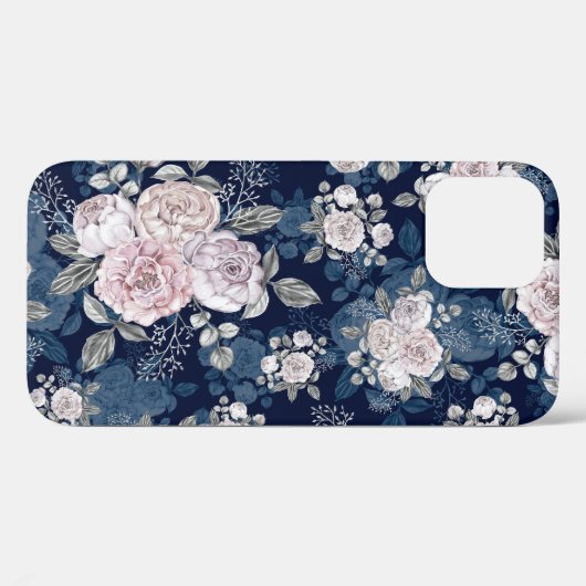 Roze Rozen Donkerblauw:  Case-Mate iPhone Case (Achterkant (horizontaal))