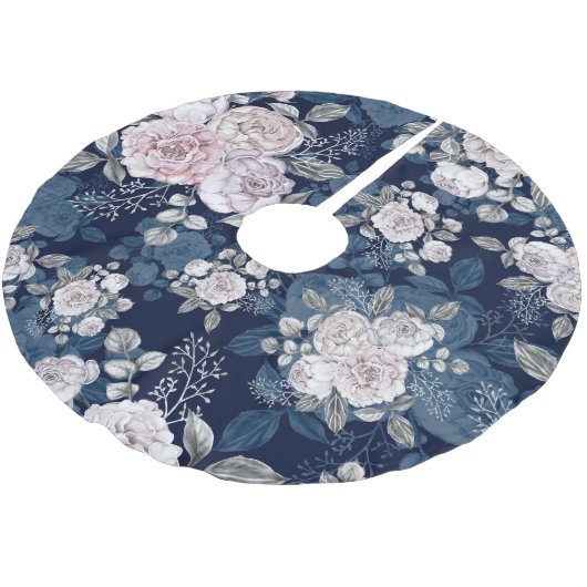 Roze Rozen Donkerblauw:  Kerstboom Rok (Gekanteld)