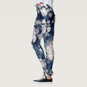 Roze Rozen Donkerblauw:  Leggings (Links)