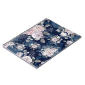 Roze Rozen Donkerblauw:  Notitieboek (Linkerzijde)