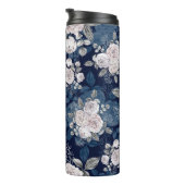 Roze Rozen Donkerblauw: Thermosbeker (Geroteerd rechts)