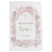 roze rozen | Doop Medium Cadeauzakje (Voorkant)