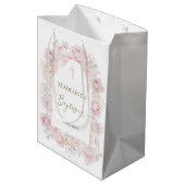 roze rozen | Doop Medium Cadeauzakje (Achterkant Gekanteld)