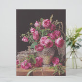 Roze Rozen (door Ferdinand Georg Waldmüller) Kaart (Staand voorkant)