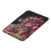 Roze Rozen (door Ferdinand Georg Waldmüller) Magneet (Linkerzijde)