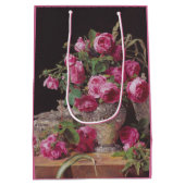 Roze Rozen (door Ferdinand Georg Waldmüller) Medium Cadeauzakje (Achterkant)