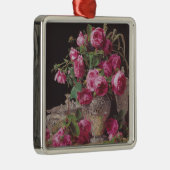 Roze Rozen (door Ferdinand Georg Waldmüller) Metalen Ornament (Rechts)