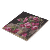 Roze Rozen (door Ferdinand Georg Waldmüller) Tegeltje (Zijkant)
