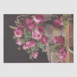 Roze Rozen (door Ferdinand Georg Waldmüller) Tissuepapier