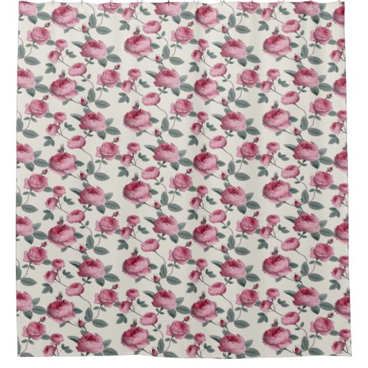 Roze rozen douchegordijn (Voorkant)
