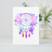 Roze Rozen Dreamcatcher Bloemendromen Aankondiging (Staand voorkant)