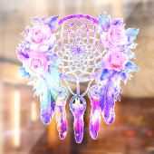 Roze Rozen Dreamcatcher Bloemendromen Raamsticker (Vel 2)