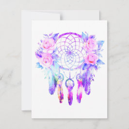 Roze Rozen Dreamcatcher Bloemendromen RSVP Kaartje