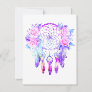 Roze Rozen Dreamcatcher Bloemendromen RSVP Kaartje