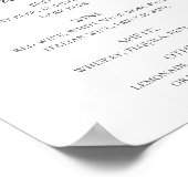 Roze rozen. Drink van Floral tuinbruiloft menu Poster (Hoek)