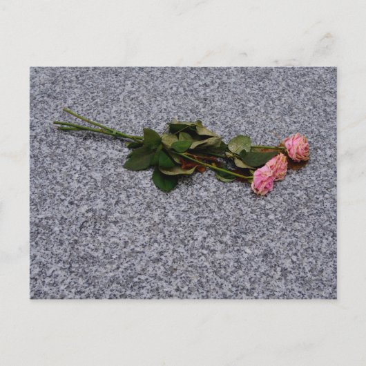 roze rozen drogen briefkaart (Voorkant)