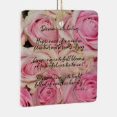 Roze Rozen Droom Gedicht Keramisch Ornament (Rechts)
