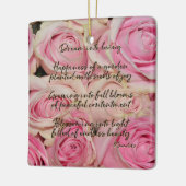Roze Rozen Droom Gedicht Keramisch Ornament (Links)