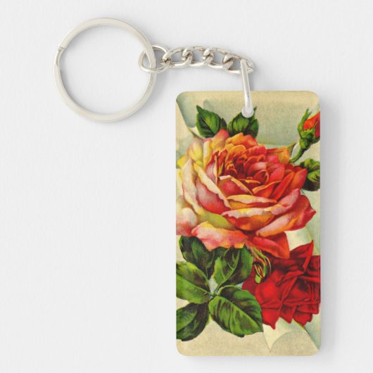  roze rozen Druk acrylSleutelhanger af Sleutelhanger (Voorkant)