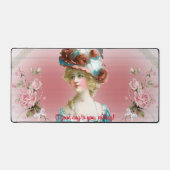  Roze Rozen Edwardian Era Motief Bureaumat (Voorkant)
