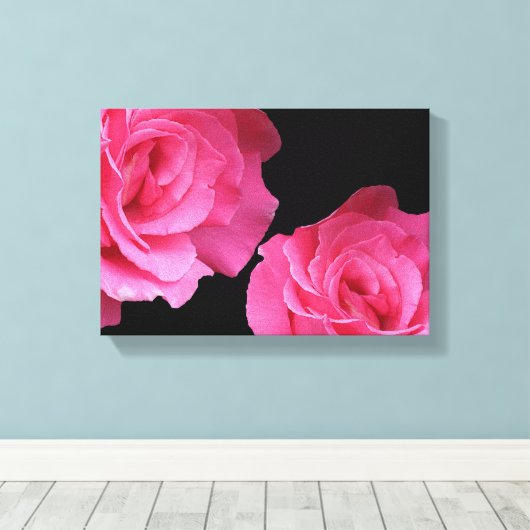  roze rozen Eenvoudige moderne bloemige kunst Canvas Afdruk (Insitu (Houten vloer))