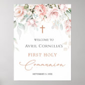 Roze rozen Eerste Heilige Communistische Welkomstt Poster (Voorkant)