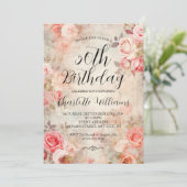 Roze Rozen Elegant 50ste verjaardag Kaart (Staand voorkant)