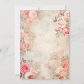 Roze Rozen Elegant 50ste verjaardag Kaart (Achterkant)