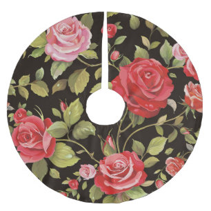 Roze rozen: elegant bloemenpatroon. kerstboom rok