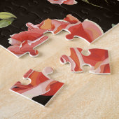 Roze rozen: elegant bloemenpatroon. legpuzzel (Zijkant)