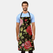 Roze rozen: elegant bloemenpatroon. schort (Gedragen)