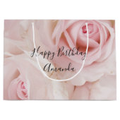  roze rozen Elegant Bouquet Birthday Groot Cadeauzakje (Voorkant)