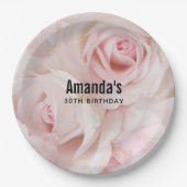  roze rozen Elegant Bouquet Birthday Papieren Bordje (Voorkant)