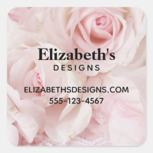  roze rozen Elegant Bouquet Business Vierkante Sticker
