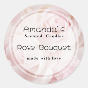  roze rozen Elegant Bouquet Candle Biz Ronde Sticker