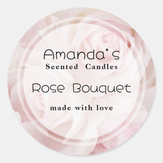  roze rozen Elegant Bouquet Candle Biz Ronde Sticker (Voorkant)