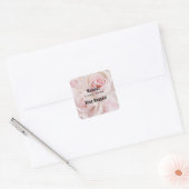  roze rozen Elegant Bouquet Candle Biz Vierkante Sticker (Envelop)