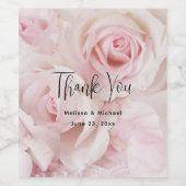  roze rozen Elegant Bouquet Dank je Wijn Etiket (Enkel label)