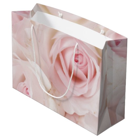  roze rozen Elegant Bouquet Groot Cadeauzakje (Achterkant Gekanteld)