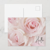  roze rozen Elegant Bouquet Hallo Feestdagenkaart (Voorkant / Achterkant)