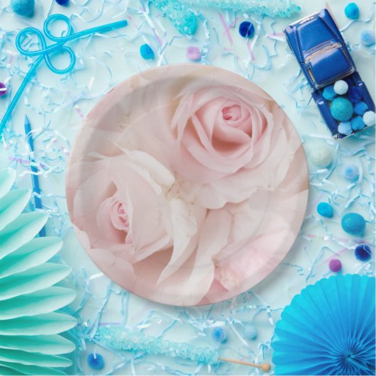  roze rozen Elegant Bouquet Papieren Bordje (Feest)